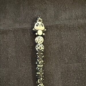 Panda Charm Beaded Pen - Black & White